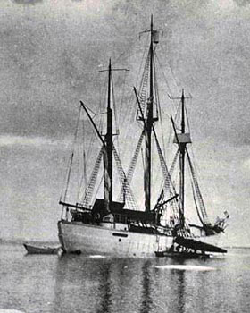 The Maud at sea.