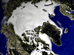 Average arctic ice concentration for March, 1979.