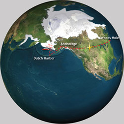 Cruise tracks for Bering Sea Expedition